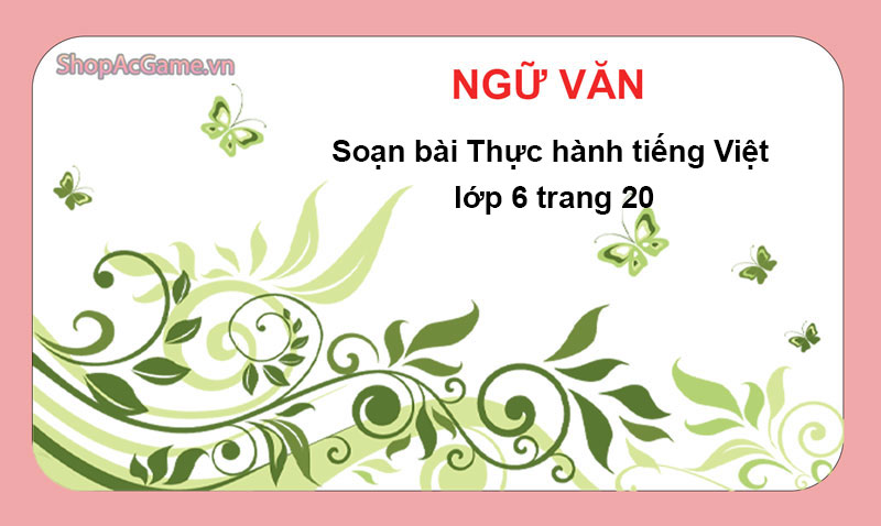 Soạn bài Thực hành tiếng Việt lớp 6 trang 20