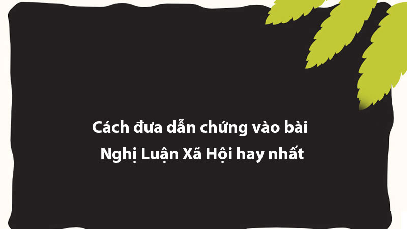 Cách đưa dẫn chứng vào bài Nghị Luận Xã Hội hay nhất