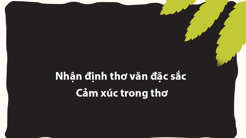 Nhận định thơ văn đặc sắc - Cảm xúc trong thơ