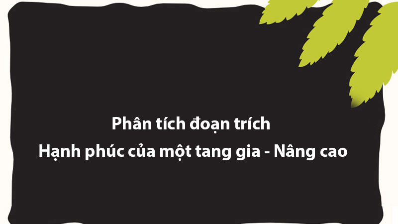 Phân tích đoạn trích Hạnh phúc của một tang gia - Nâng cao