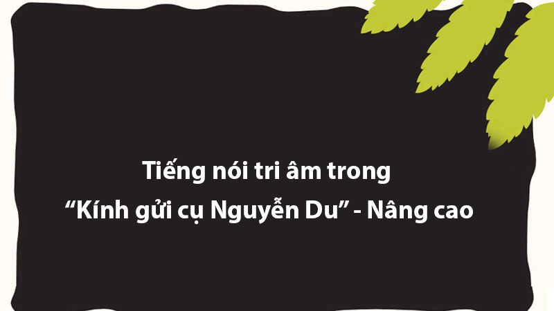 Tiếng nói tri âm trong “Kính gửi cụ Nguyễn Du” - Nâng cao